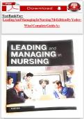 Test Bank for Leading and Managing in Nursing 7th Edition by Yoder-Wise &vert; Complete Guide A&plus;