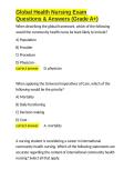 Global Health Nursing Exam Questions & Answers &lpar;Grade A&plus;&rpar;&period;docx&NewLine;&NewLine;