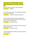 Nursing 310 Global Health Test -3 Exam Questions & Answers &lpar;Grade A&plus;&rpar;&period;docx&NewLine;&NewLine;