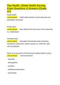 Pop Health Global Health Nursing Exam Questions & Answers &lpar;Grade A&plus;&rpar;&period;docx&NewLine;&NewLine;