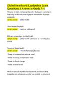 Global Health and Leadership Exam Questions & Answers &lpar;Grade A&plus;&rpar;&period;docx&NewLine;&NewLine;