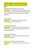 Global Health Community Nursing Exam Questions & Answers &lpar;Grade A&plus;&rpar;&period;docx&NewLine;&NewLine;
