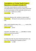 Foundations of Global Health Exam 3 Questions & Answers &lpar;Grade A&plus;&rpar;&period;docx&NewLine;&NewLine;