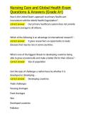 Nursing Care and Global Health Exam Questions & Answers &lpar;Grade A&plus;&rpar;&period;docx&NewLine;&NewLine;