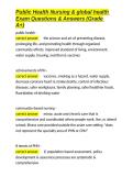 Public Health Nursing & global health Exam Questions & Answers &lpar;Grade A&plus;&rpar;&period;docx&NewLine;&NewLine;