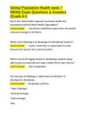Global Population Health week 7 NR442 Exam Questions & Answers &lpar;Grade A&plus;&rpar;&period;docx&NewLine;&NewLine;