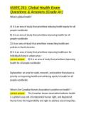 NURS 201 Global Health Exam Questions & Answers &lpar;Grade A&plus;&rpar;&period;docx&NewLine;&NewLine;