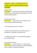 NURS418 - EXAM 1 INTRODUCTION TO GLOBAL HEALTH EXAM QUESTIONS AND ANSWERS&period;docx&NewLine;&NewLine;
