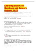 EMD Dispatcher Test Questions and Answers Updated 2026