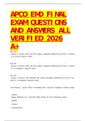 APCO EMD FINAL EXAM QUESTIONS AND ANSWERS ALL VERIFIED 2026 A&plus;