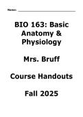 BIO 163 Basic Anatomy & Physiology Course Packet &vert; Mrs&period; Bruff Fall 2025&NewLine;&NewLine;