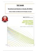 TESTBANK - Recruitment and Selection in Canada 8th Edition by Catanohackett Belcourt