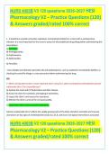 NURS 4003B V2 120 questions 2026-2027 HESI Pharmacology V2 &ndash; Practice Questions &lpar;120&rpar;  & Answers graded&sol;rated 100&percnt; correct 