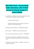 ECO 4223 Exam 1 Actual Study &NewLine;Guide &lpar;Questions with Verified &NewLine;Answers&rpar; Already Graded A&plus; &vert; &NewLine;Latest Edition 