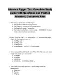 Advance Rigger Test Complete Study &NewLine;Guide with Questions and Verified &NewLine;Answers &vert; Guarantee Pass