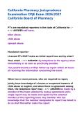 California Pharmacy Jurisprudence Examination CPJE Exam 2026&sol;2027 California Board of Pharmacy&NewLine;