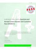 NURS 6675 FINAL EXAM 4 Questions and &NewLine;Revised Correct Answers 100&percnt; Guarantee &NewLine;Pass GRADED A&plus; 