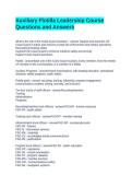 Auxiliary Flotilla Leadership Course Questions and Answers