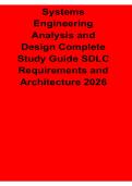 Systems Engineering Analysis and Design Complete Study Guide SDLC Requirements and Architecture Integration Methods Workbook 2025&sol; 2026