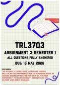 TRL3703 Assignment 3 &lpar;Portfolio&rpar; Semester 1 Memo &vert; Due 15 May 2026