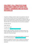 CEA PREP&colon; FULL PRACTICE EXAM QUESTIONS COMPLETE WITH 100&percnt; CORRECT ANSWERS AND DETAILED RATIONALES