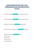 GALEN PHARMACOLOGY EXAM 1 2026-&NewLine;COMPREHENSIVE Q&A FOR CERTIFICATION&NewLine;SUCCESS