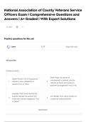 National Association of County Veterans Service Officers Exam &vert; Comprehensive Questions and Answers &vert; A&plus; Graded &vert; With Expert Solutions