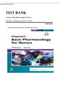 TEST BANK&lowbar;&lowbar;Clayton&rsquo;s Basic Pharmacology for Nurses 20th Edition by Michelle J&period; Willihnganz &comma; ISBN&colon; 9780443126994 &vert;All Chapters Included &lpar;Questions with Rationalized Answers&rpar;&vert; Guide A&plus;