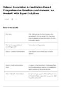 Veteran Association Accreditation Exam &vert; Comprehensive Questions and Answers &vert; A&plus; Graded &vert; With Expert Solutions