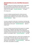 ATI Nutrition Q & As &lpar;Verified Answers&rpar; 2026