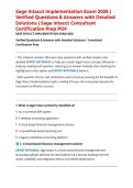 Sage Intacct Implementation Exam 2026 &vert; Verified Questions & Answers with Detailed Solutions &vert; Sage Intacct Consultant Certification Prep PDF