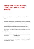 WOUND FINAL EXAM QUESTIONS COMPLETE WITH 100&percnt; CORRECT ANSWERS