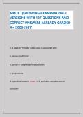 Nursing Mock Qualifying Exam&colon; Health Assessment & Fundamentals &lpar;137 Questions with Answers&rpar;