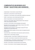 COMPARATIVE NEUROBIOLOGY EXAM 1 QUESTIONS AND ANSWERS