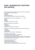 EXAM 1 NEUROBIOLOGY QUESTIONS AND ANSWERS