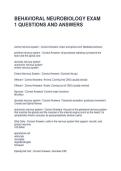 BEHAVIORAL NEUROBIOLOGY EXAM 1 QUESTIONS AND ANSWERS