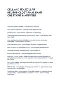 CELL AND MOLECULAR NEUROBIOLOGY FINAL EXAM QUESTIONS & ANSWERS