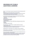 NEUROBIOLOGY EXAM &num;1 QUESTIONS & ANSWERS