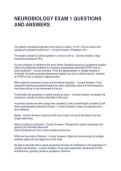 NEUROBIOLOGY EXAM 1 QUESTIONS AND ANSWERS