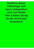 Robbins Basic Pathology Cell Injury Adaptation and Cell Death 10th Edition Study Guide and Exam Questions High Yield Pathology Review Workbook 2025&sol; 2026