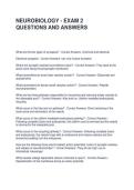 NEUROBIOLOGY - EXAM 2 QUESTIONS AND ANSWERS