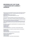 NEUROBIOLOGY 5357 EXAM 1 QUESTIONS WITH CORRECT ANSWERS
