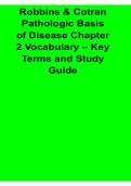 Robbins & Cotran Pathologic Basis of Disease Chapter 2 Vocabulary Key Terms and Study Guide High Yield Pathology Definitions and Exam Review Workbook 2025&sol; 2026