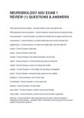 NEUROBIOLOGY ASU EXAM 1 REVIEW &lpar;1&rpar; QUESTIONS & ANSWERS