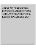 ATI NR 293 PHARM FINAL REVIEW EXAM QUESTIONS AND ANSWERS VERIFIED & LATEST UPDATE 2026-2027
