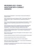 NEUROBIOLOGY- EXAM 4 QUESTIONS WITH CORRECT ANSWERS