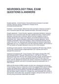 NEUROBIOLOGY FINAL EXAM QUESTIONS & ANSWERS