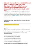 COMLEX-USA Level 1 Prep &vert; COMSAE Phase 1 Form 113 Practice Exam 2026 &vert; 200&plus; Questions with Bold & Italic Answers&comma; Detailed Rationales & Explanations &vert; Osteopathic Medical Student Study Guide PDF