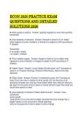 ECON 2020 PRACTICE EXAM&NewLine;QUESTIONS AND DETAILED&NewLine;SOLUTIONS 2026 