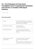 IAI - CSA Techniques of Crime Scene Investigation Exam &vert; Comprehensive Questions and Answers &vert; A&plus; Graded &vert; With Expert Solutions